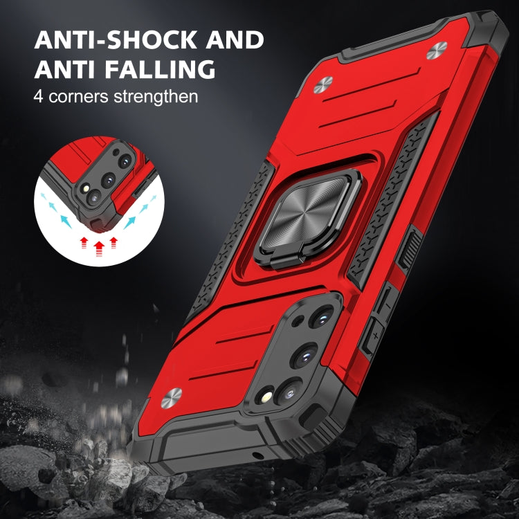 For Samsung Galaxy S20 Magnetic Armor Shockproof TPU + PC Case with Metal Ring Holder