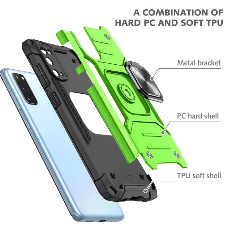 For Samsung Galaxy S20 Magnetic Armor Shockproof TPU + PC Case with Metal Ring Holder
