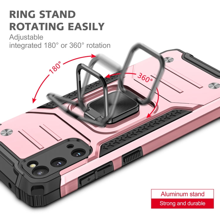 For Samsung Galaxy S20 Magnetic Armor Shockproof TPU + PC Case with Metal Ring Holder