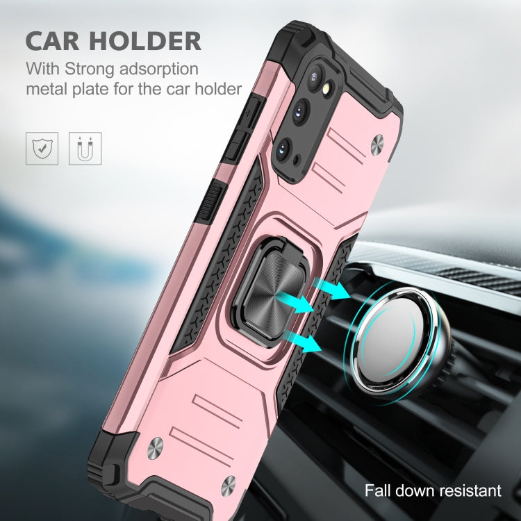 For Samsung Galaxy S20 Magnetic Armor Shockproof TPU + PC Case with Metal Ring Holder