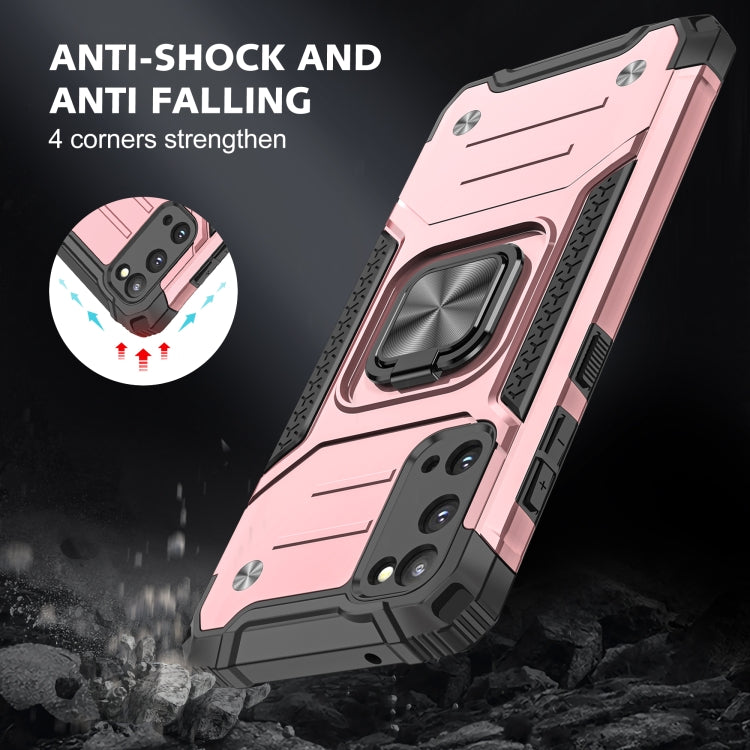 For Samsung Galaxy S20 Magnetic Armor Shockproof TPU + PC Case with Metal Ring Holder