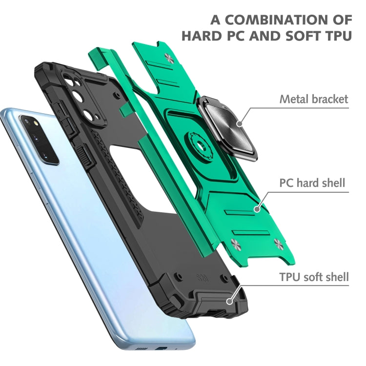 For Samsung Galaxy S20 Magnetic Armor Shockproof TPU + PC Case with Metal Ring Holder