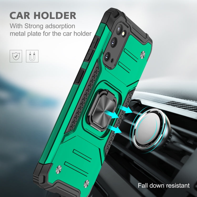 For Samsung Galaxy S20 Magnetic Armor Shockproof TPU + PC Case with Metal Ring Holder