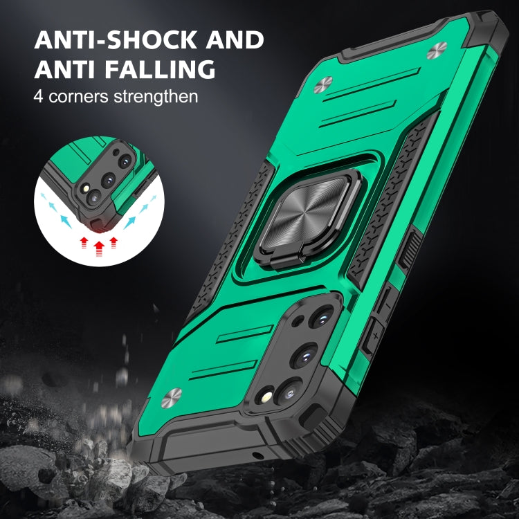For Samsung Galaxy S20 Magnetic Armor Shockproof TPU + PC Case with Metal Ring Holder