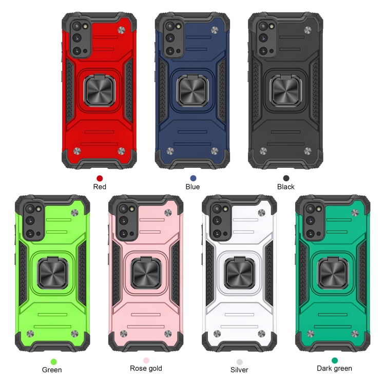 For Samsung Galaxy S20 Magnetic Armor Shockproof TPU + PC Case with Metal Ring Holder