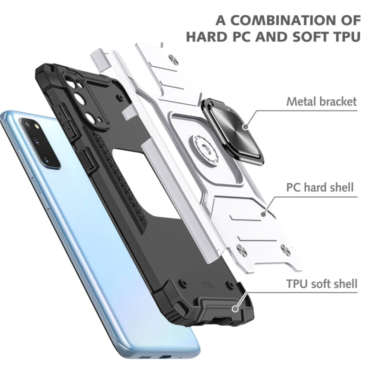 For Samsung Galaxy S20 Magnetic Armor Shockproof TPU + PC Case with Metal Ring Holder