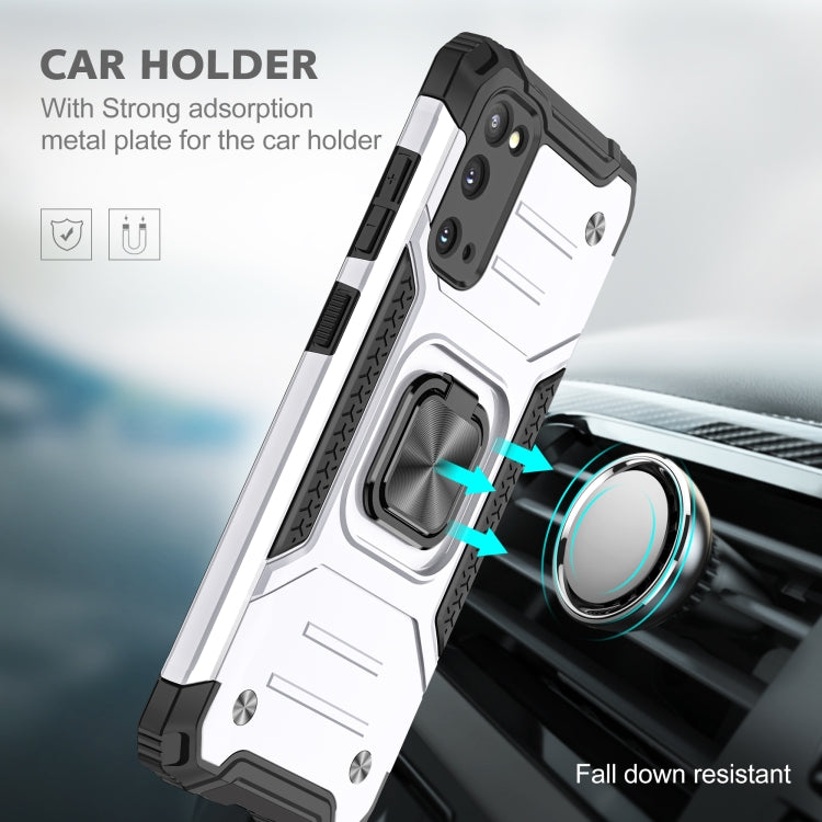For Samsung Galaxy S20 Magnetic Armor Shockproof TPU + PC Case with Metal Ring Holder