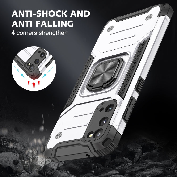 For Samsung Galaxy S20 Magnetic Armor Shockproof TPU + PC Case with Metal Ring Holder