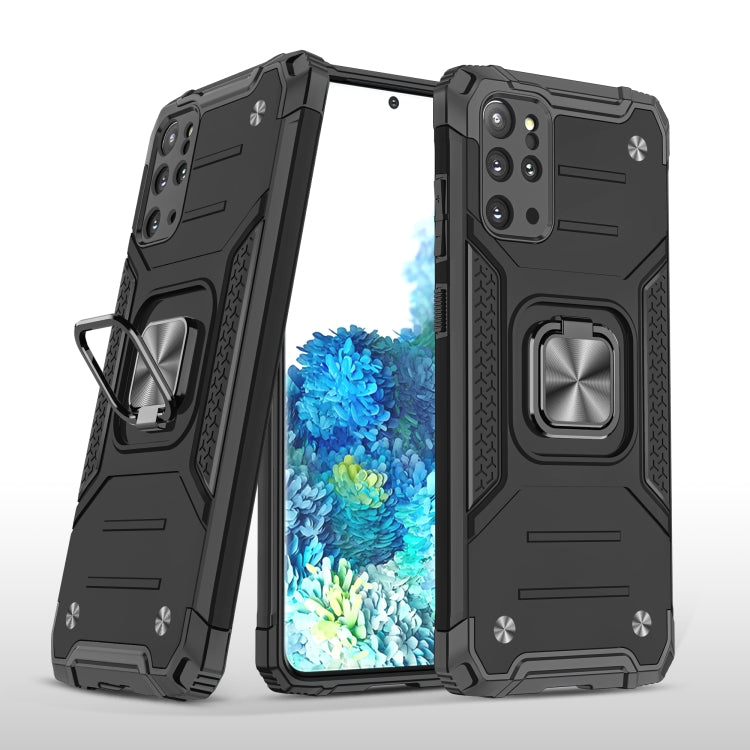 For Samsung Galaxy S20 Plus Magnetic Armor Shockproof TPU + PC Case with Metal Ring Holder