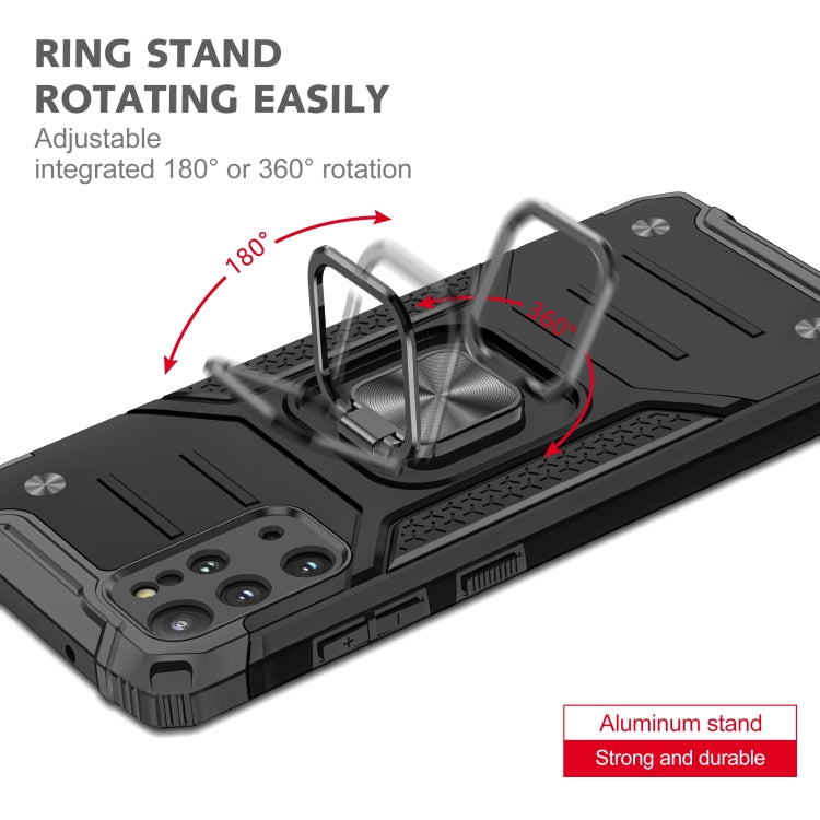 For Samsung Galaxy S20 Plus Magnetic Armor Shockproof TPU + PC Case with Metal Ring Holder
