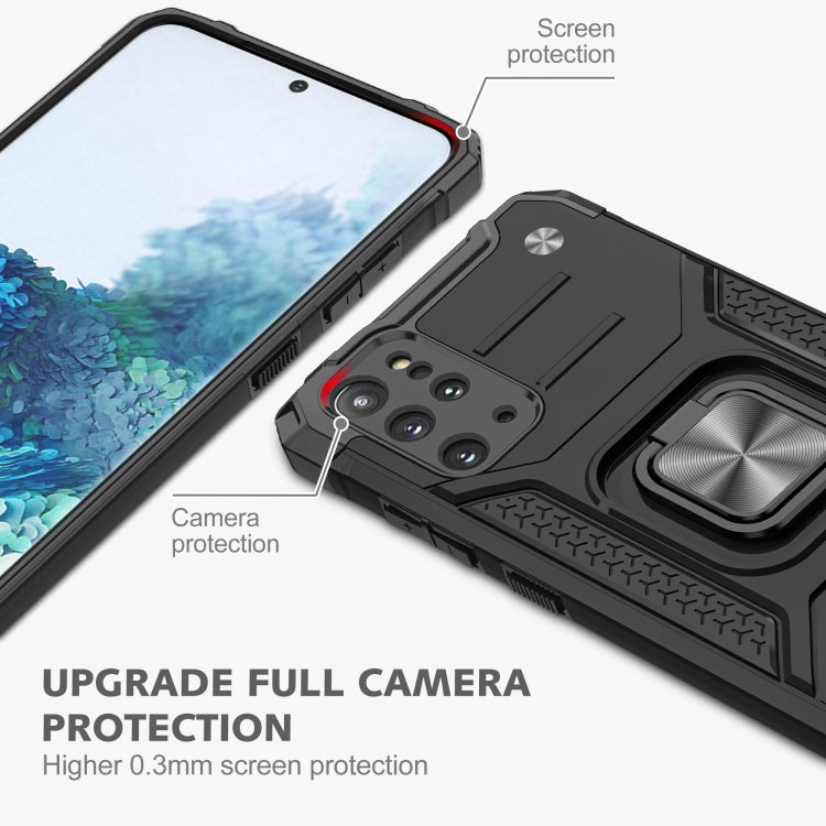 For Samsung Galaxy S20 Plus Magnetic Armor Shockproof TPU + PC Case with Metal Ring Holder