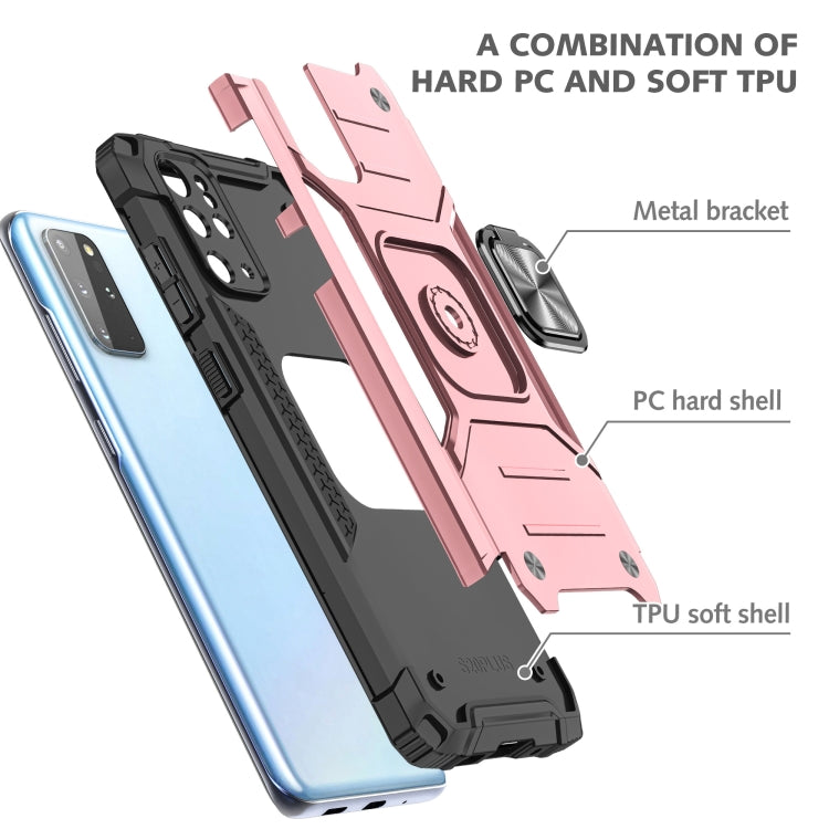 For Samsung Galaxy S20 Plus Magnetic Armor Shockproof TPU + PC Case with Metal Ring Holder