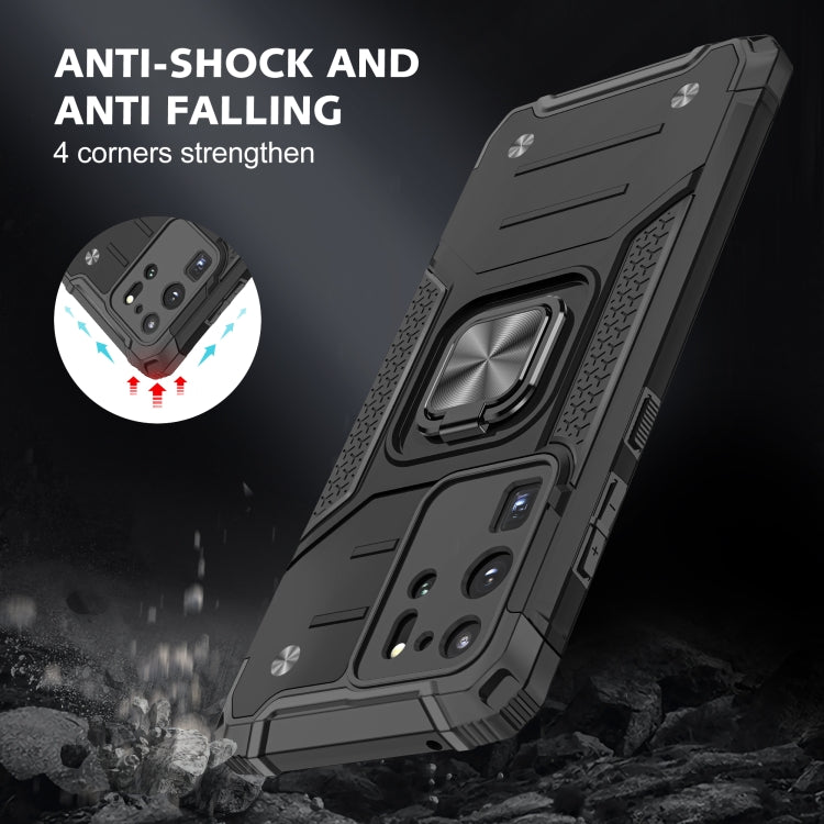 For Samsung Galaxy S20 Ultra Magnetic Armor Shockproof TPU + PC Case with Metal Ring Holder