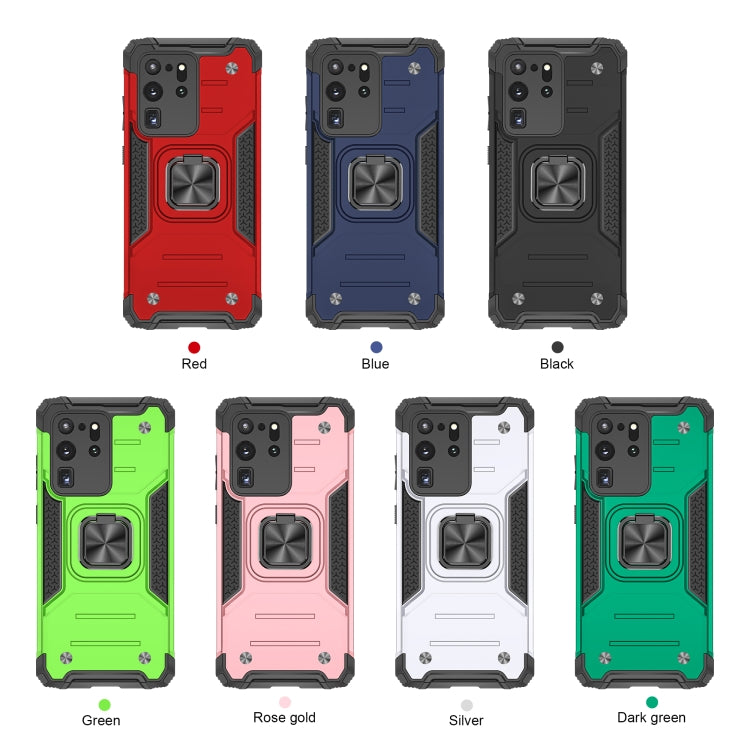 For Samsung Galaxy S20 Ultra Magnetic Armor Shockproof TPU + PC Case with Metal Ring Holder