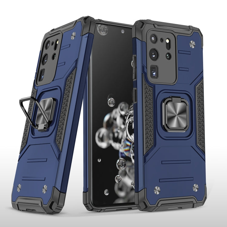 For Samsung Galaxy S20 Ultra Magnetic Armor Shockproof TPU + PC Case with Metal Ring Holder