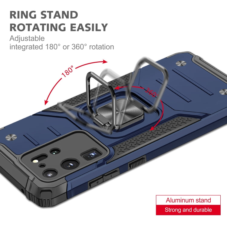 For Samsung Galaxy S20 Ultra Magnetic Armor Shockproof TPU + PC Case with Metal Ring Holder