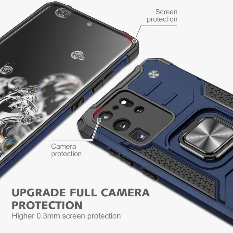 For Samsung Galaxy S20 Ultra Magnetic Armor Shockproof TPU + PC Case with Metal Ring Holder