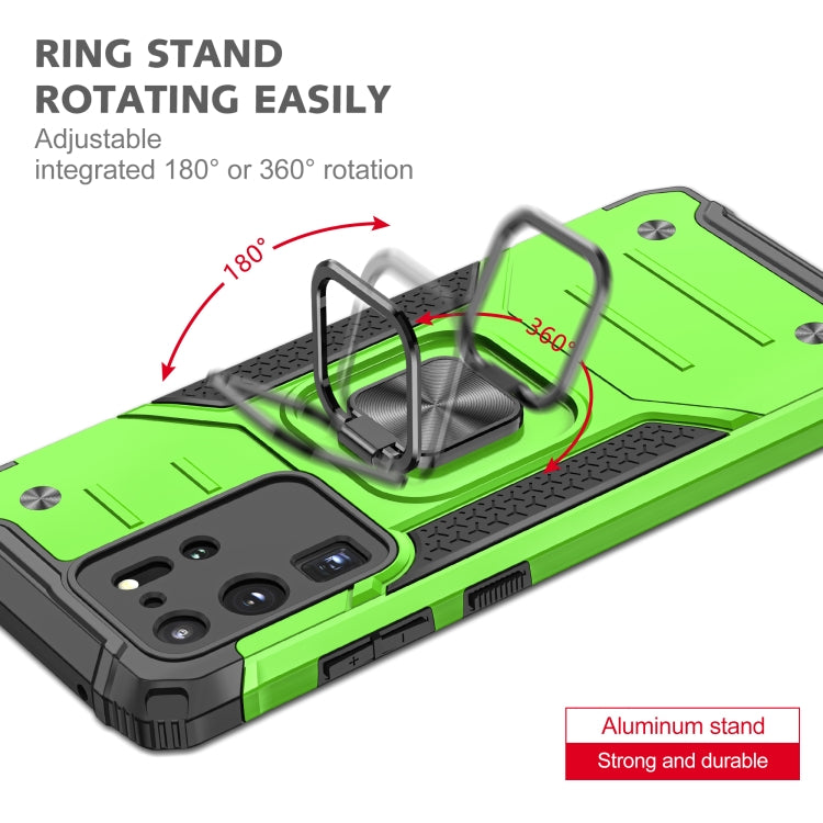 For Samsung Galaxy S20 Ultra Magnetic Armor Shockproof TPU + PC Case with Metal Ring Holder