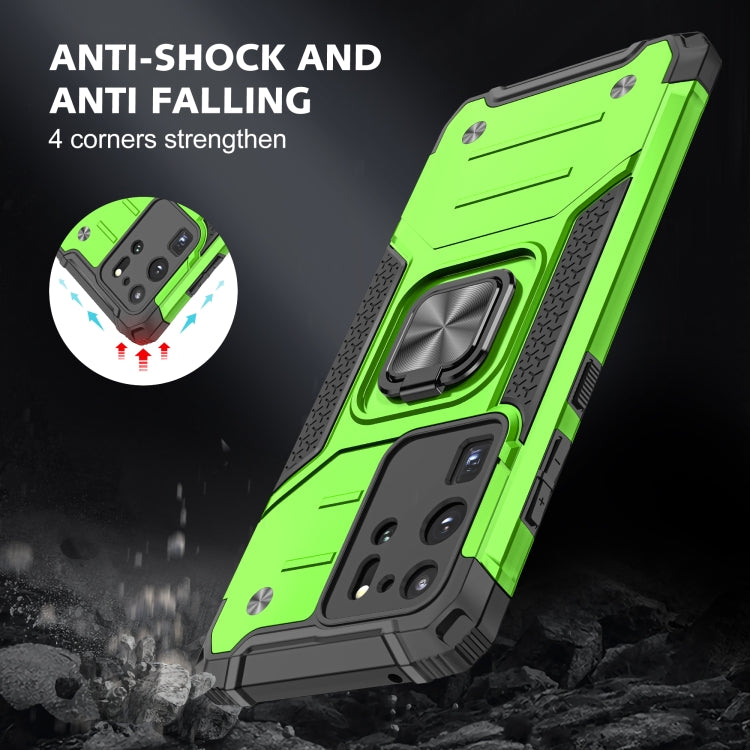 For Samsung Galaxy S20 Ultra Magnetic Armor Shockproof TPU + PC Case with Metal Ring Holder