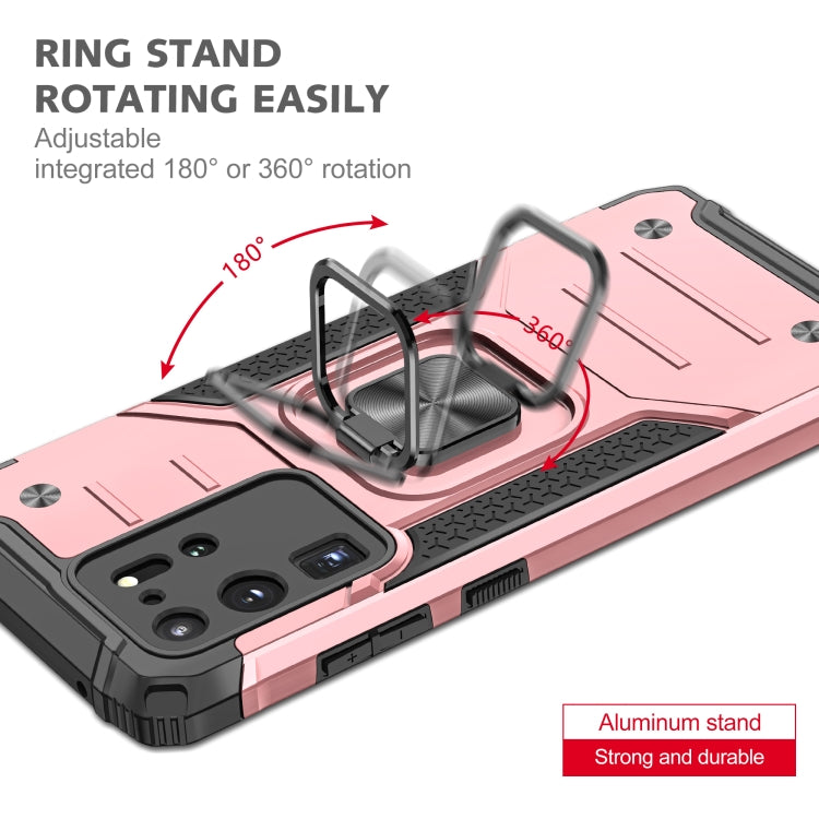 For Samsung Galaxy S20 Ultra Magnetic Armor Shockproof TPU + PC Case with Metal Ring Holder