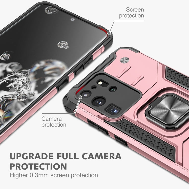 For Samsung Galaxy S20 Ultra Magnetic Armor Shockproof TPU + PC Case with Metal Ring Holder