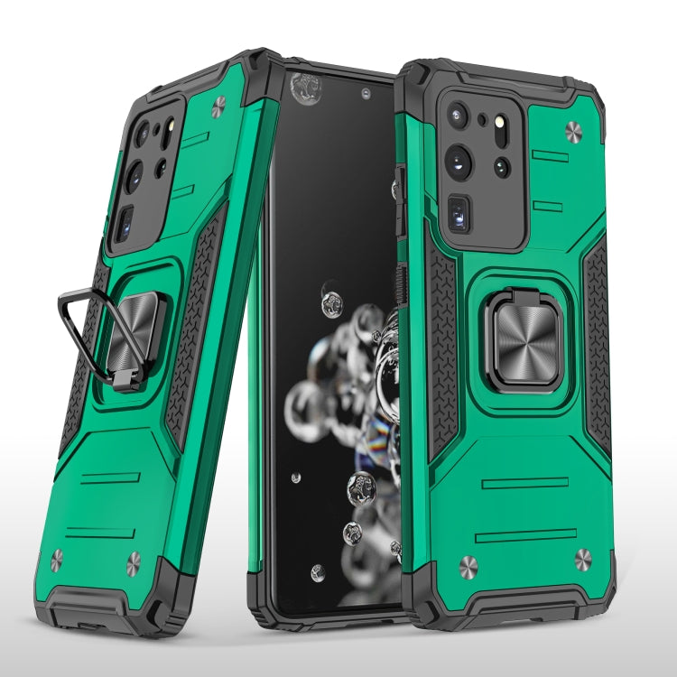 For Samsung Galaxy S20 Ultra Magnetic Armor Shockproof TPU + PC Case with Metal Ring Holder