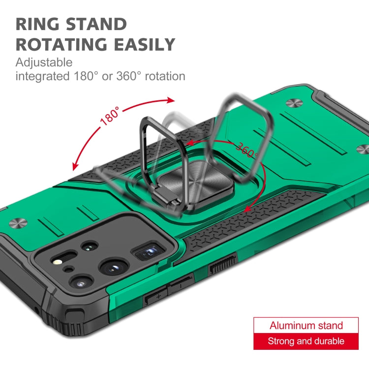 For Samsung Galaxy S20 Ultra Magnetic Armor Shockproof TPU + PC Case with Metal Ring Holder