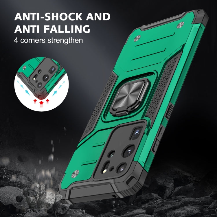 For Samsung Galaxy S20 Ultra Magnetic Armor Shockproof TPU + PC Case with Metal Ring Holder