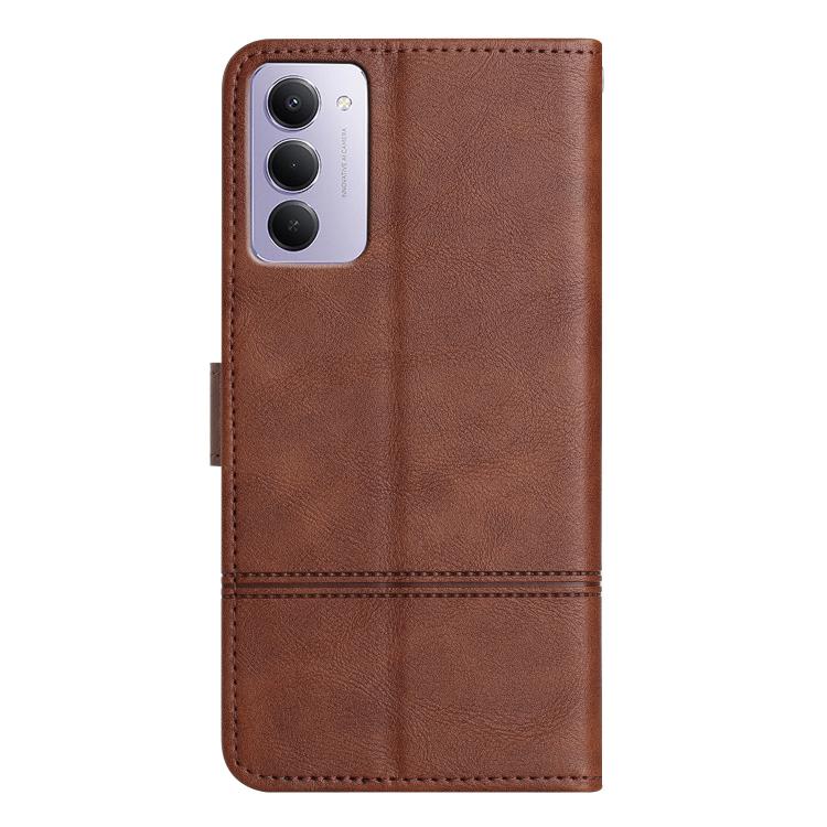 For Redmi 15 5G / 4G EU 171mm Cowhide Texture Stitching Leather Phone Case
