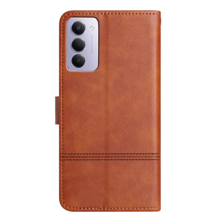 For Redmi 15 5G / 4G EU 171mm Cowhide Texture Stitching Leather Phone Case