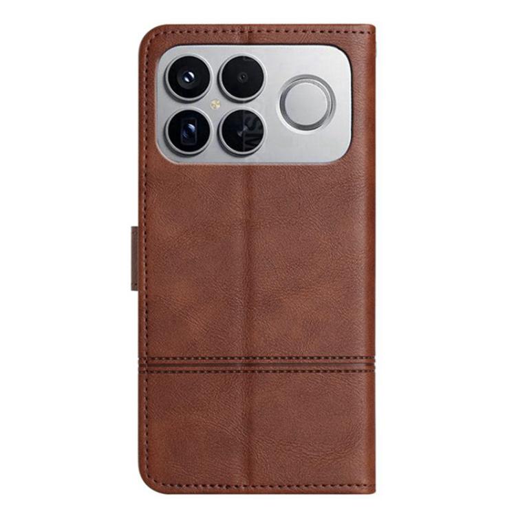 For Redmi K90 / Poco F8 Pro Cowhide Texture Stitching Leather Phone Case