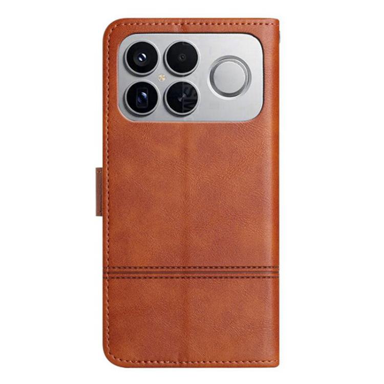 For Redmi K90 / Poco F8 Pro Cowhide Texture Stitching Leather Phone Case