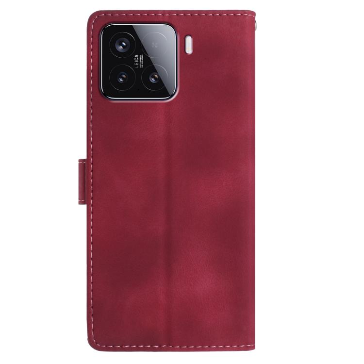 For Xiaomi 15T 5G Skin Feel Embossed Feather Leather Phone Case