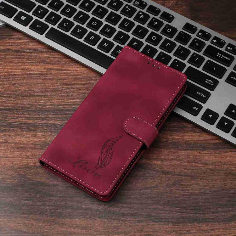 For Xiaomi 15T 5G Skin Feel Embossed Feather Leather Phone Case