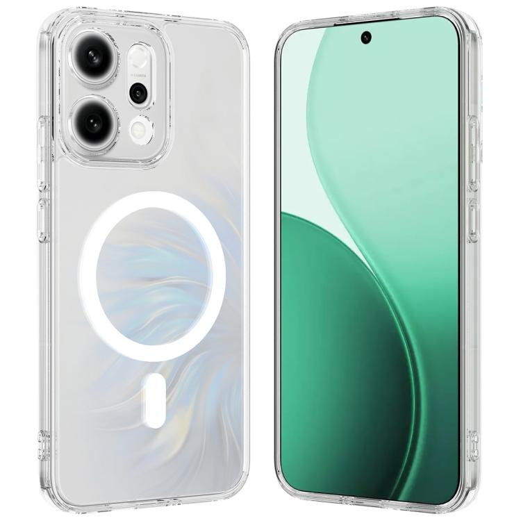 For OPPO Reno14 Pro 5G Global MagSafe Clear Acrylic PC Hybrid TPU Phone Case - Transparent