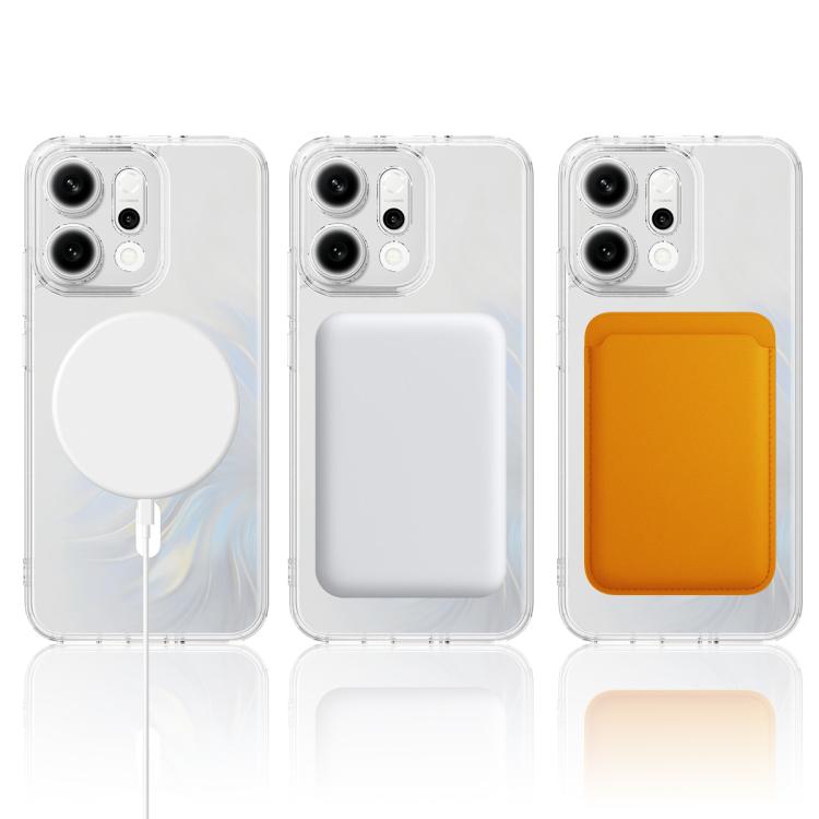 For OPPO Reno14 Pro 5G Global MagSafe Clear Acrylic PC Hybrid TPU Phone Case - Transparent