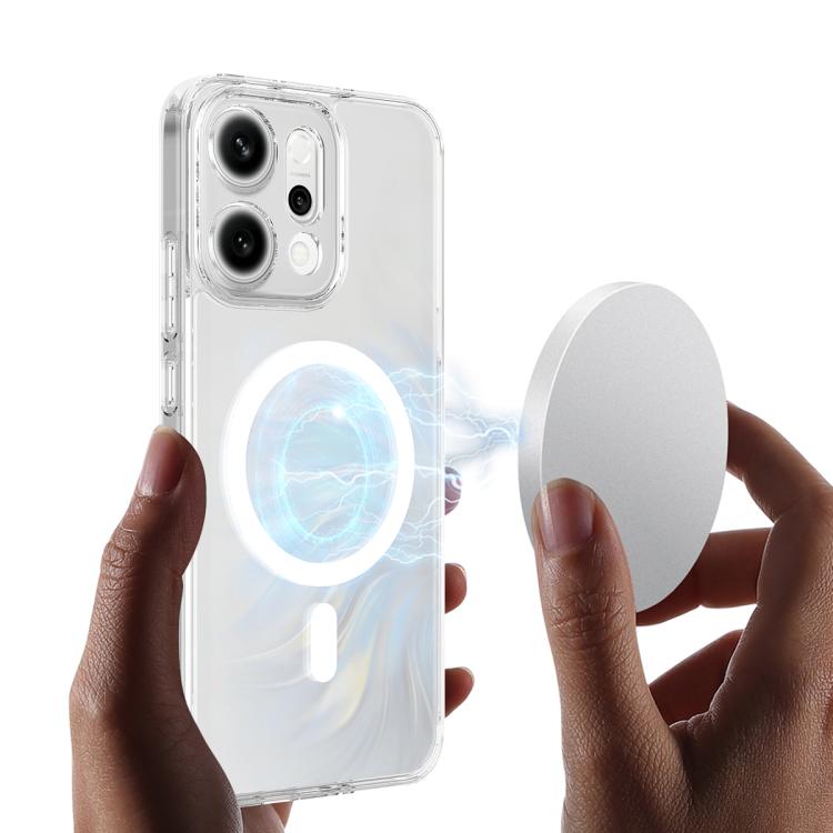 For OPPO Reno14 Pro 5G Global MagSafe Clear Acrylic PC Hybrid TPU Phone Case - Transparent