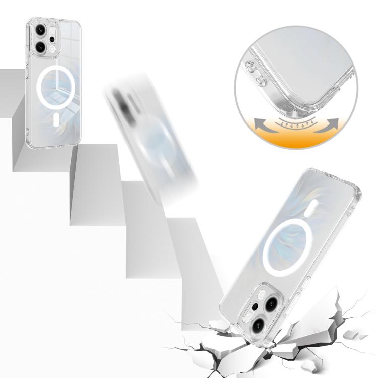 For OPPO Reno14 Pro 5G Global MagSafe Clear Acrylic PC Hybrid TPU Phone Case - Transparent