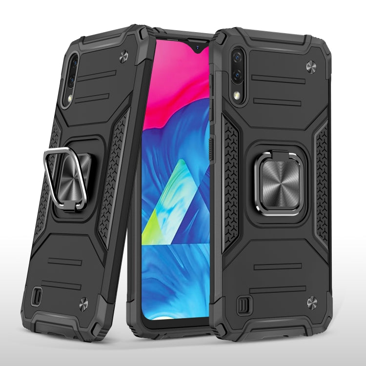For Samsung Galaxy A10 / M10 Magnetic Armor Shockproof TPU + PC Case with Metal Ring Holder