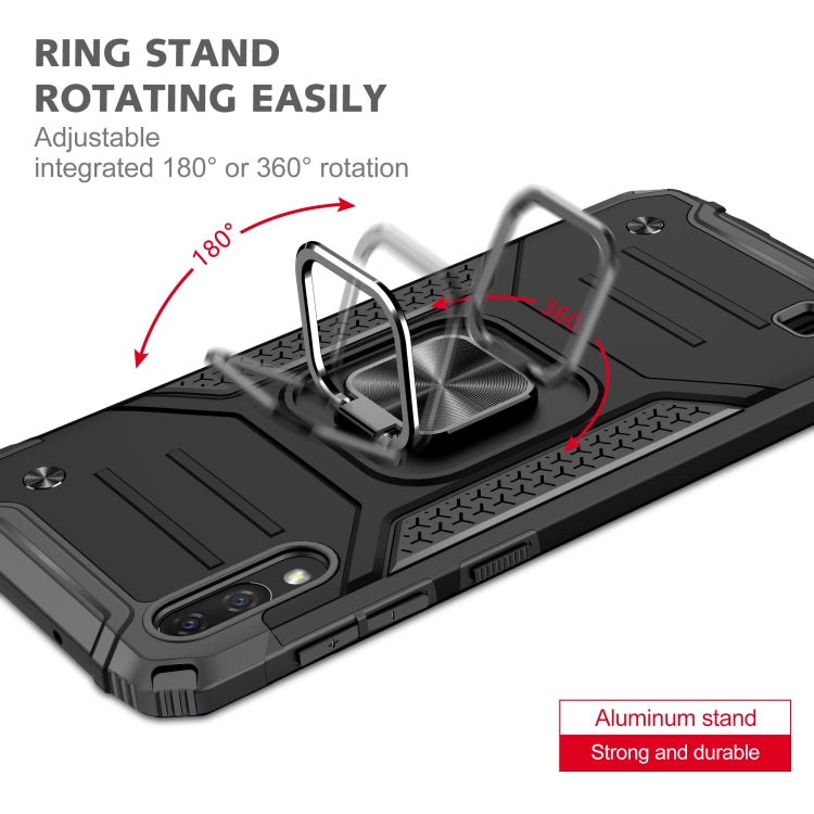 For Samsung Galaxy A10 / M10 Magnetic Armor Shockproof TPU + PC Case with Metal Ring Holder