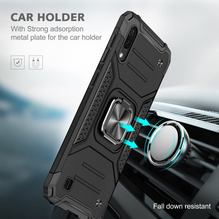 For Samsung Galaxy A10 / M10 Magnetic Armor Shockproof TPU + PC Case with Metal Ring Holder