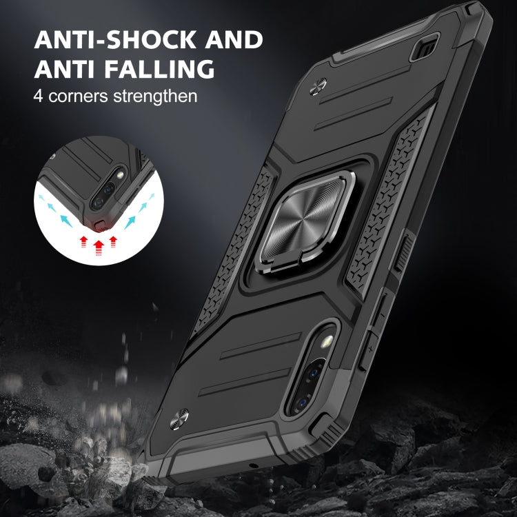 For Samsung Galaxy A10 / M10 Magnetic Armor Shockproof TPU + PC Case with Metal Ring Holder