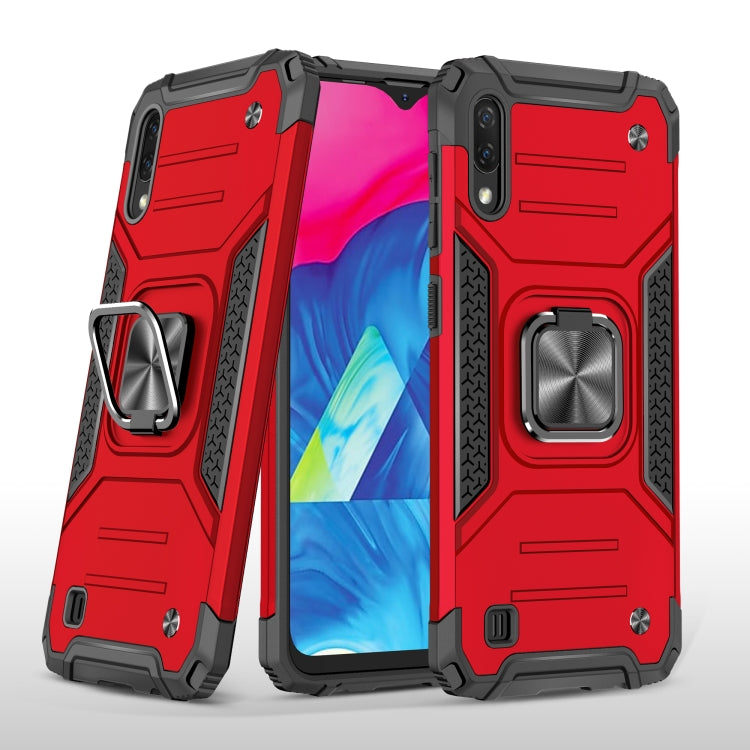 For Samsung Galaxy A10 / M10 Magnetic Armor Shockproof TPU + PC Case with Metal Ring Holder