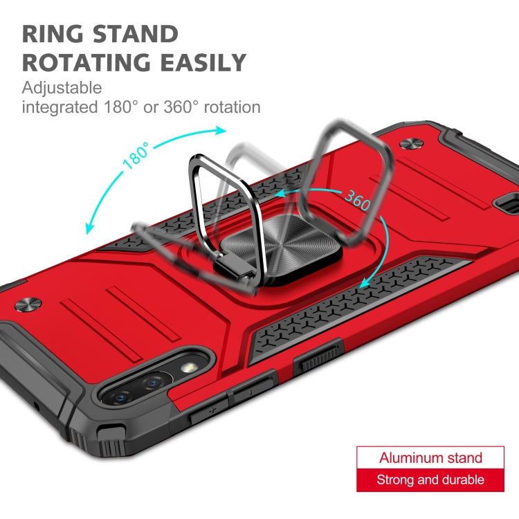For Samsung Galaxy A10 / M10 Magnetic Armor Shockproof TPU + PC Case with Metal Ring Holder