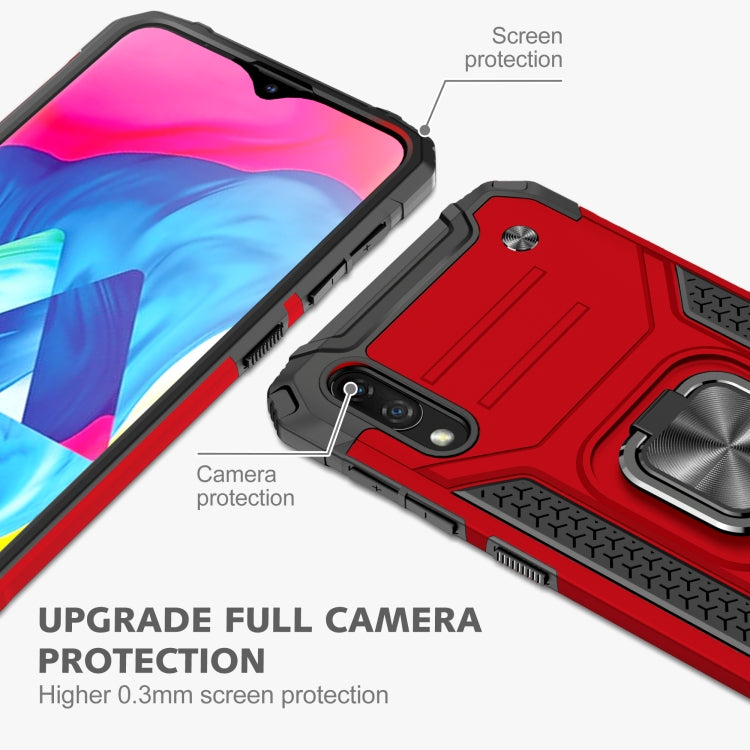For Samsung Galaxy A10 / M10 Magnetic Armor Shockproof TPU + PC Case with Metal Ring Holder