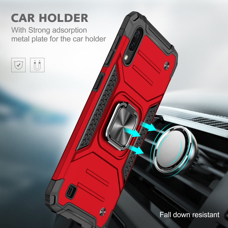 For Samsung Galaxy A10 / M10 Magnetic Armor Shockproof TPU + PC Case with Metal Ring Holder