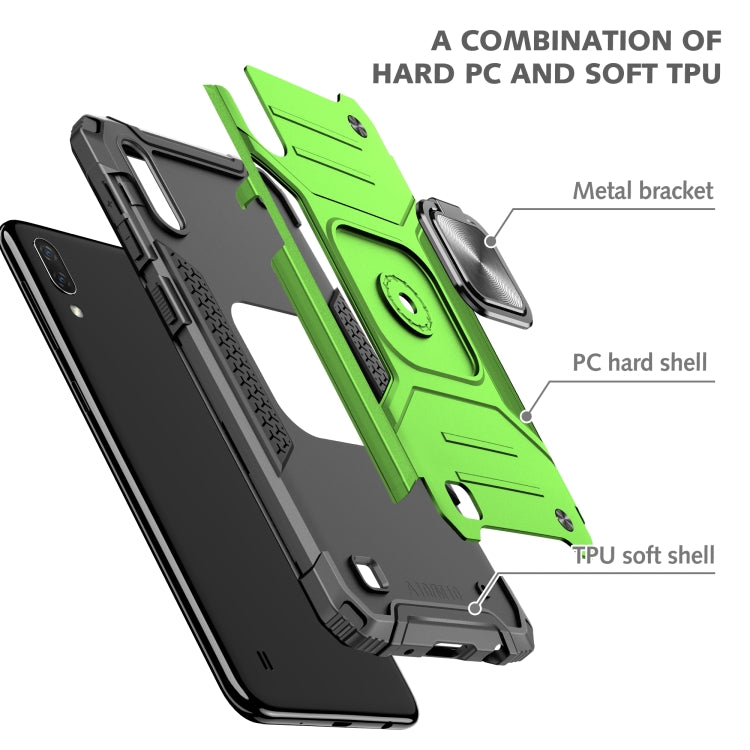 For Samsung Galaxy A10 / M10 Magnetic Armor Shockproof TPU + PC Case with Metal Ring Holder