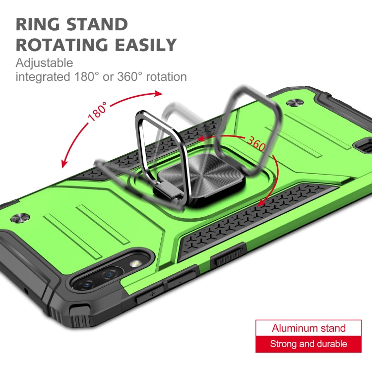 For Samsung Galaxy A10 / M10 Magnetic Armor Shockproof TPU + PC Case with Metal Ring Holder