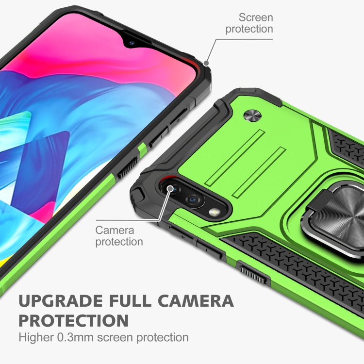 For Samsung Galaxy A10 / M10 Magnetic Armor Shockproof TPU + PC Case with Metal Ring Holder