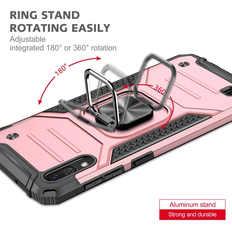 For Samsung Galaxy A10 / M10 Magnetic Armor Shockproof TPU + PC Case with Metal Ring Holder